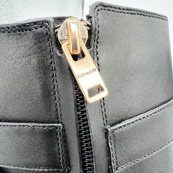 COACH Olivia Leather Black Ankle Booties - Picture 9 of 15